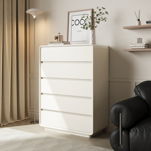 简约实木五斗柜超薄卧室床尾置物柜奶油储物柜客厅靠墙抽屉立柜子