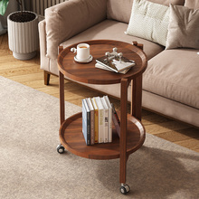 边几可移动小茶几客厅沙发实木小桌子简约创意小推车麻将桌侧边几