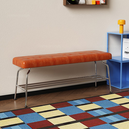 轻奢高级感不锈钢换鞋凳