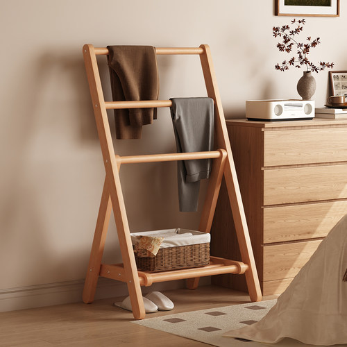 实木衣架卧室落地挂衣架家用挂衣置物架床边衣帽架房间挂衣服架子