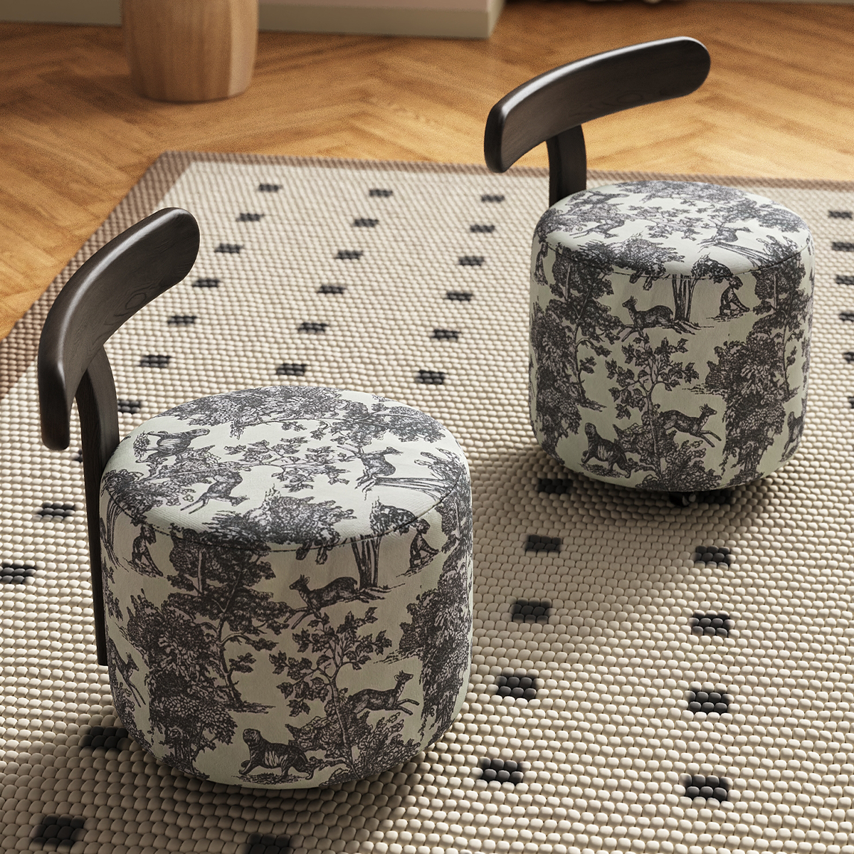 中古风实木靠背小椅子家用小凳子