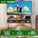 三梦复古电视柜可移动2025新款 中古风家用落地实木电视移动支架