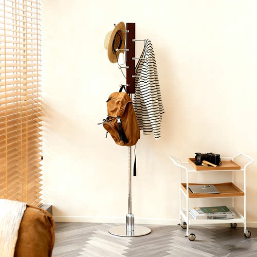 三梦衣帽架不锈钢衣架落地卧室2025新款实木中古风包豪斯玄关衣架