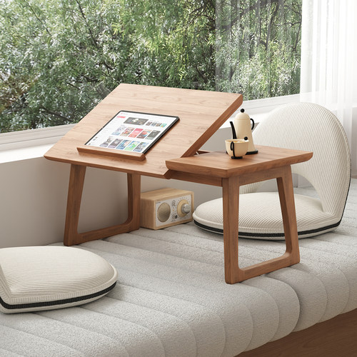 三梦实木可折叠飘窗桌北欧简约榻榻米茶桌床上小桌子家用炕几矮桌