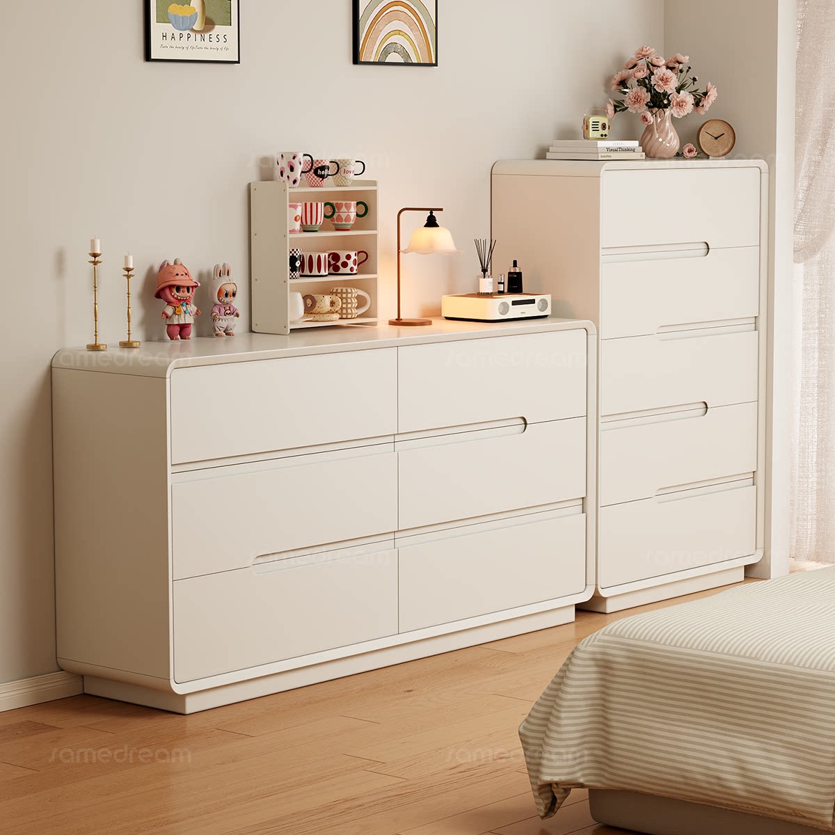 实木五斗柜现代简约卧室床尾大容量储藏柜客厅靠墙八斗柜收纳柜子