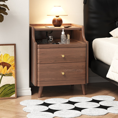 小户型首选纯实木中古风床头柜