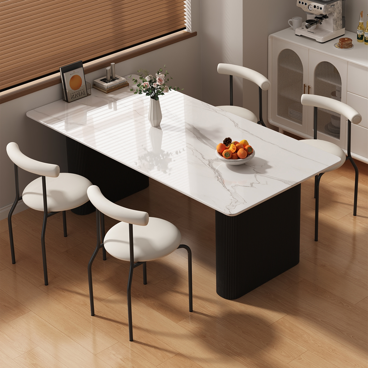 三梦家用岩板餐桌小户型吃饭桌子