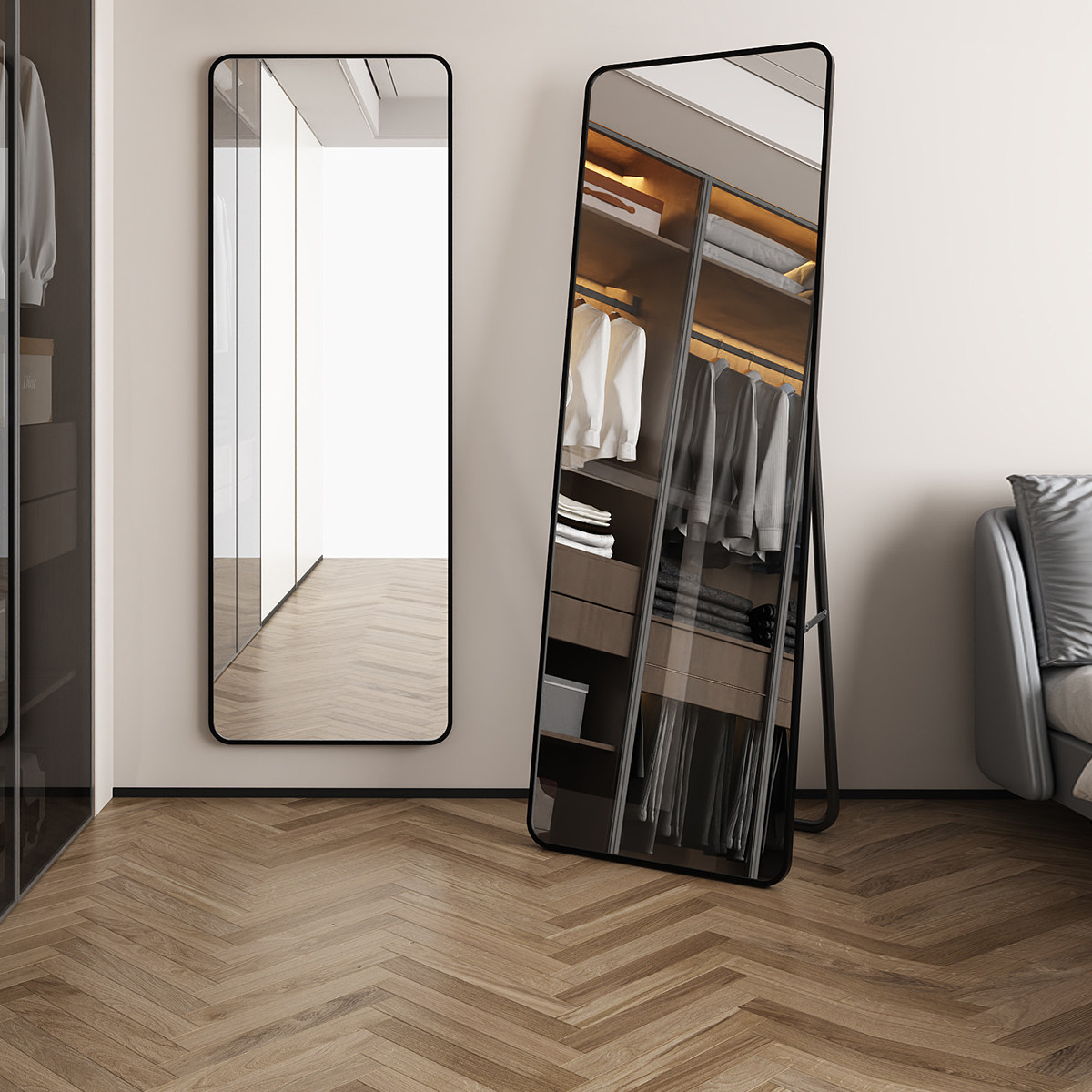 全身镜穿衣落地镜子家用壁挂贴墙网红女生卧室宿舍挂墙立体试衣镜