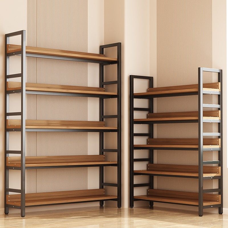 书架落地置物架家用儿童收纳客厅铁艺货架图书馆简易多层靠墙书柜