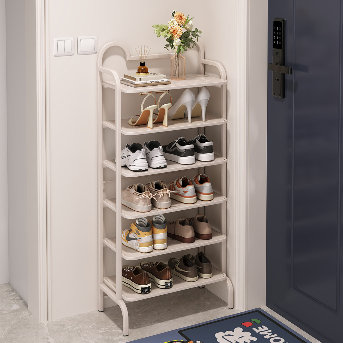 三梦简易鞋架家用门口小窄免安装鞋柜多层家用室内收纳神器省空间,住宅家具,鞋架,淘宝优惠券,粉丝福利购,淘宝优惠卷