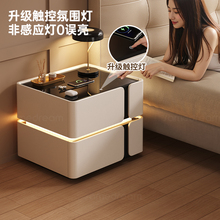 全实木智能床头柜家用卧室小型床边柜子2025爆款轻奢高级收纳柜