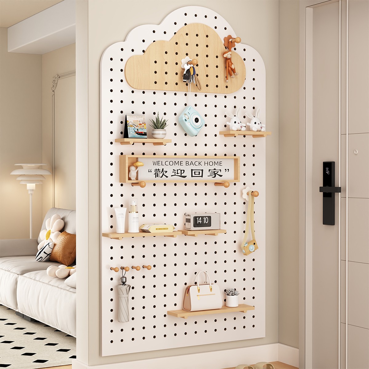 定制置物架墙上收纳架洞洞板