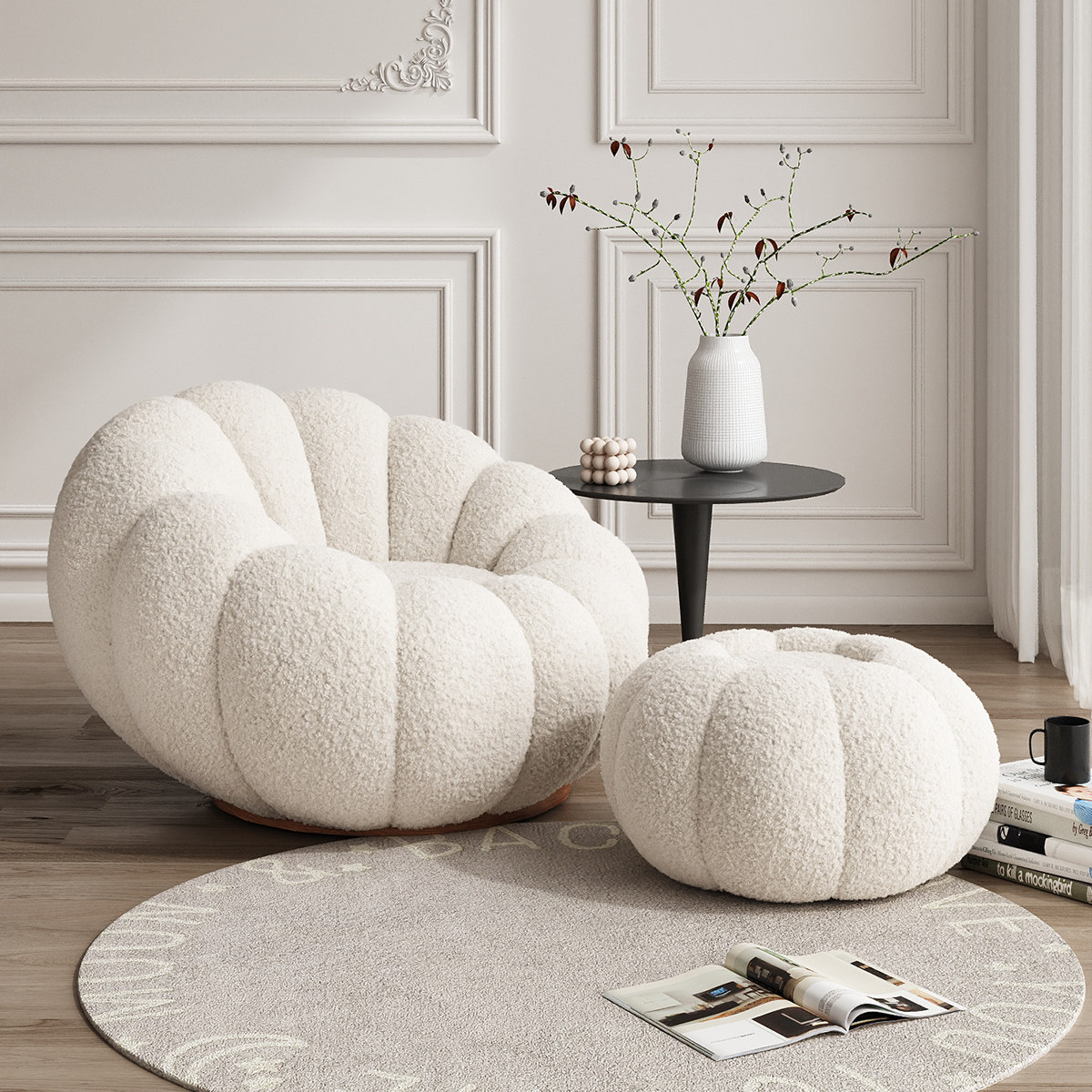 三梦懒人沙发可躺可睡懒人窝窝椅羊羔绒沙发旋转休闲椅卧室小沙发,住宅家具,懒人沙发,淘宝优惠券,粉丝福利购,淘宝优惠卷