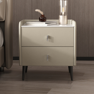 实木床头柜家用卧室2025新款 轻奢高级感现代简约小型床边收纳柜子