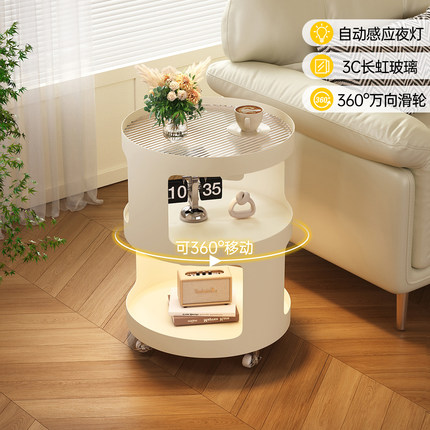 沙发边几可移动小茶几边柜客厅边桌角几小圆桌子卧室床头置物架