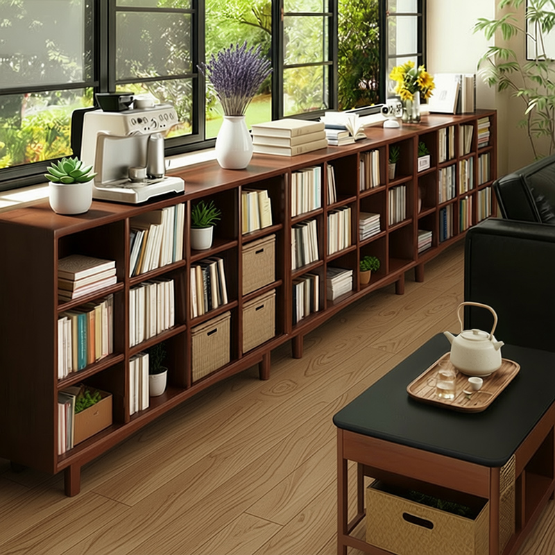 三梦实木书架书柜子落地置物架