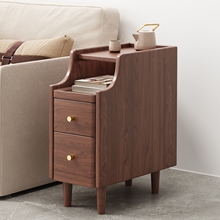三梦纯实木沙发侧边柜客厅边几可移动小茶几阳台小桌子卧室置物柜