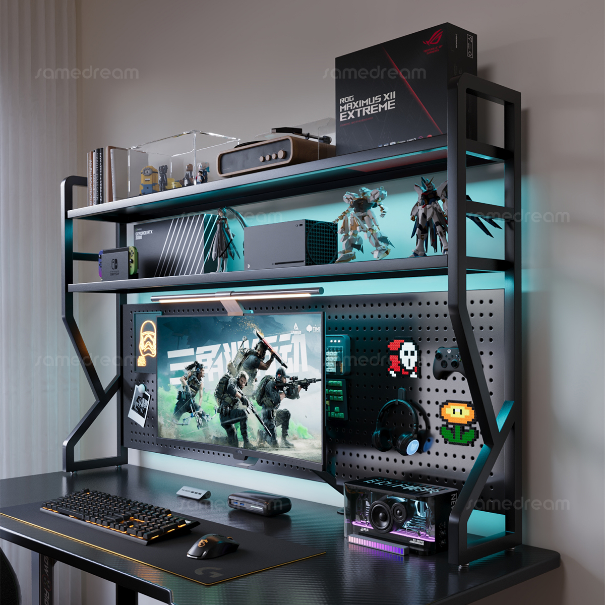 三梦电竞书架桌面置物架