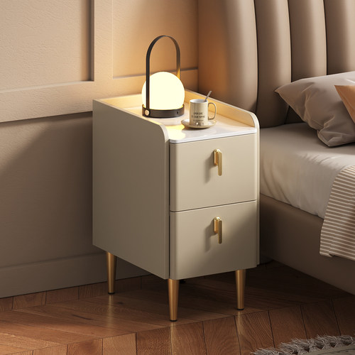 三梦极窄床头柜轻奢高级感超窄小型实木床边柜现代简约夹缝小柜子
