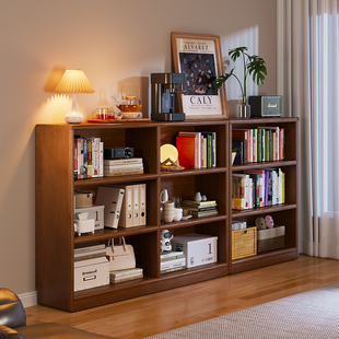 三梦实木书柜简约儿童矮书柜储物柜家用自由组合柜书架落地置物架