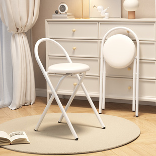 折叠凳子可叠放家用户外结实耐用现代简约高凳餐厅铁椅子备用圆凳