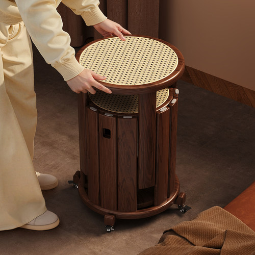 三梦实木叠叠乐凳子可叠放中古风