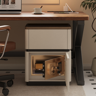 三梦办公室文件柜资料档案柜带锁桌下储物柜密码锁加厚铁皮保险柜