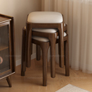实木凳子家用可叠放软包板凳客厅木头矮凳简约现代小方凳餐桌椅子