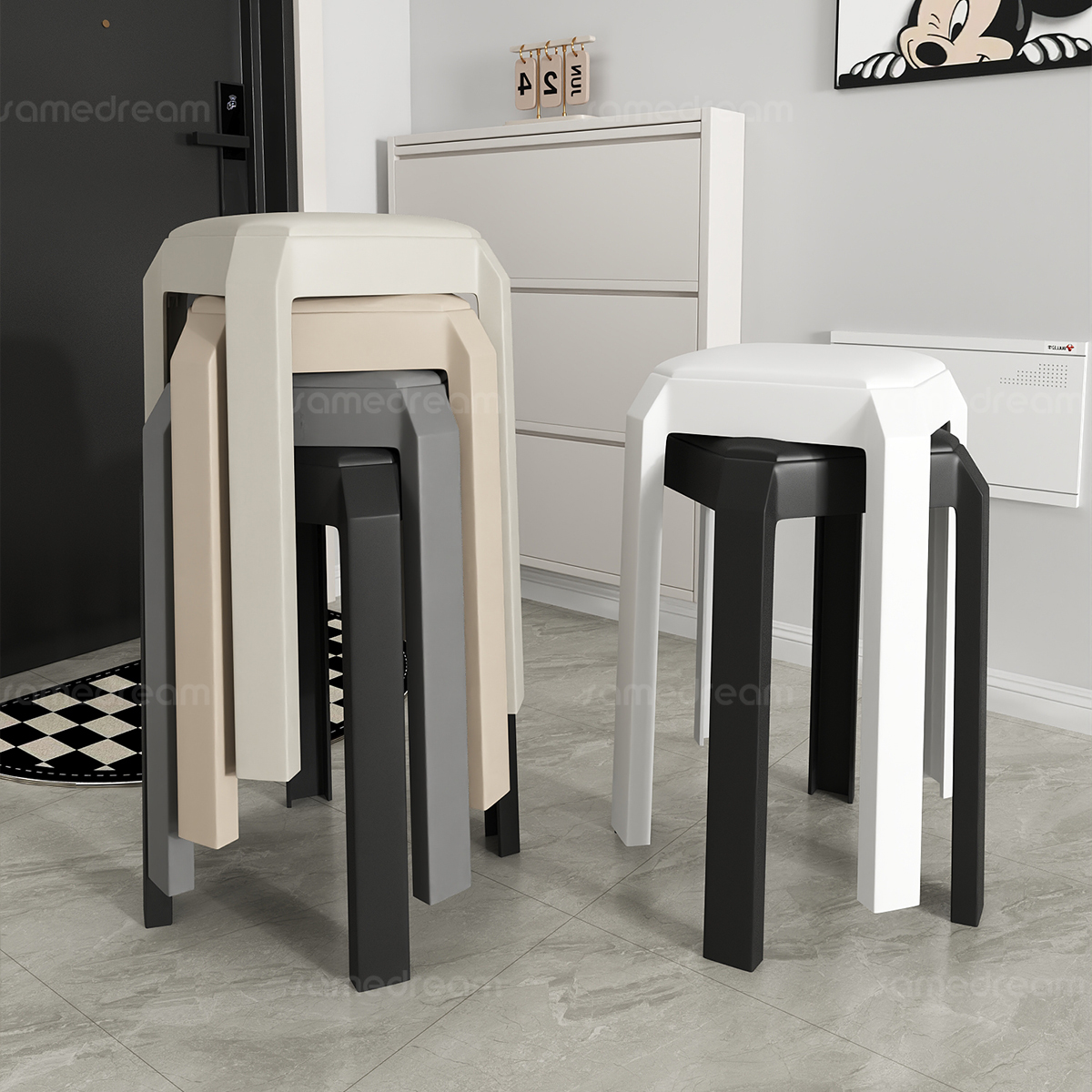 塑料凳子家用加厚可叠放结实耐用