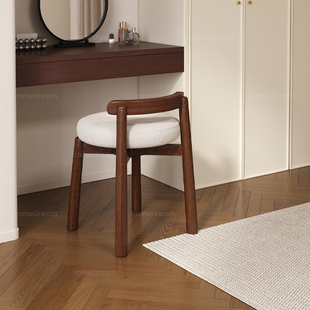 实木旋转化妆椅女生卧室家用不占空间化妆凳衣帽间梳妆台凳子圆凳