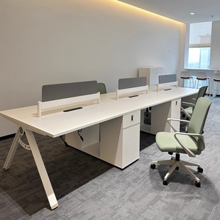 办公桌简约现代职员桌员工桌椅组合2/4/6/四人位屏风卡座电脑桌椅