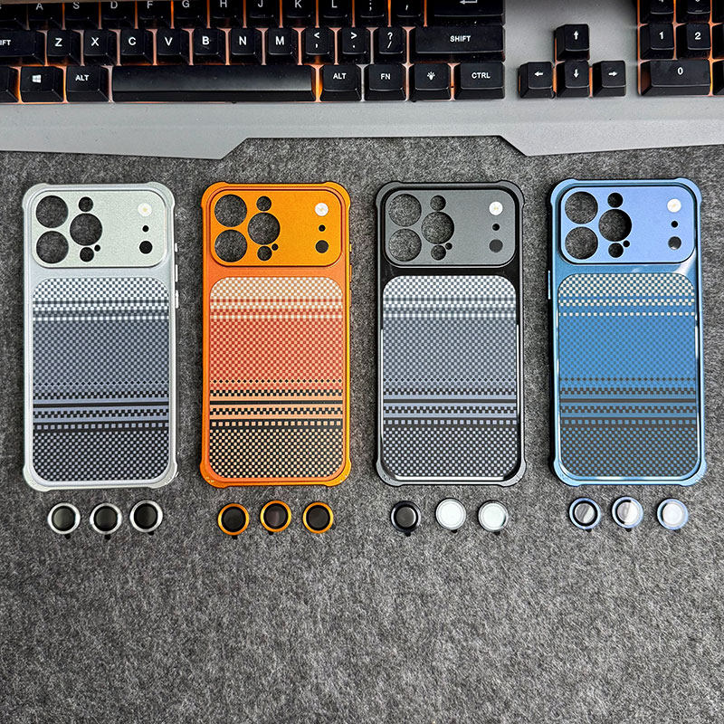 秒变17pro适用苹果14promax海马扣金属边框手机壳鹰眼镜头膜苹果14pro磁吸充电四角防摔轻薄散热简约保护套男