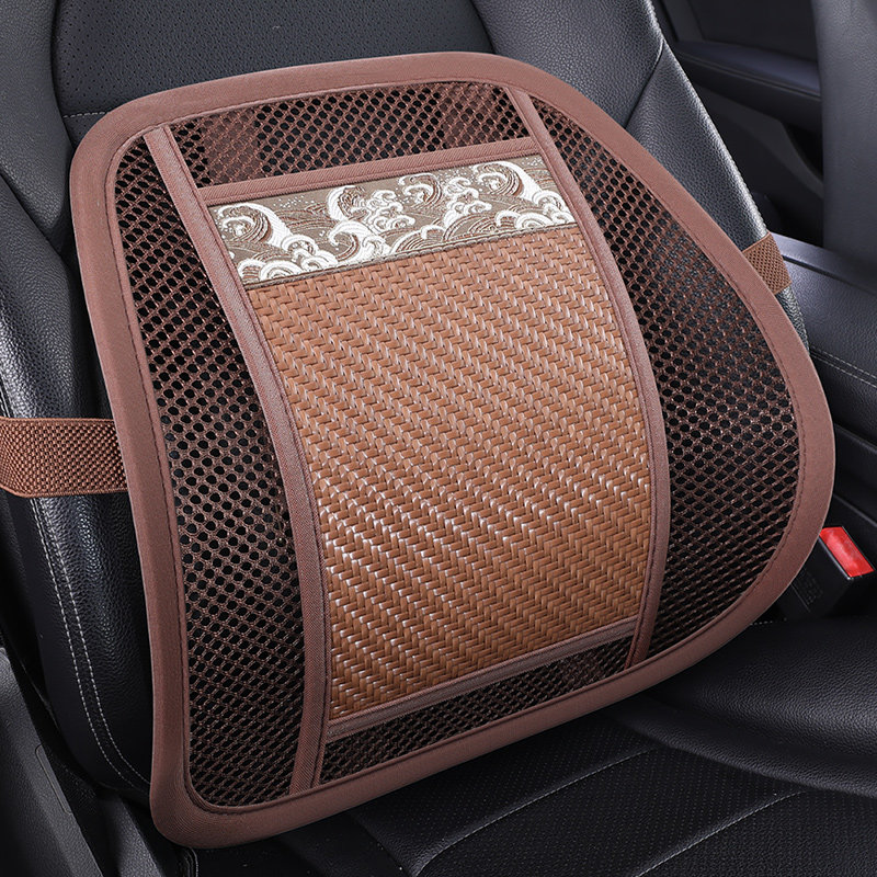 四季透气汽车腰靠垫办公室藤席护腰按摩腰垫靠背车用座椅腰枕靠枕