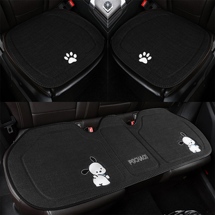 卡通汽车坐垫单片夏季透气纯麻无靠背三件套四季通用后排座垫昨天