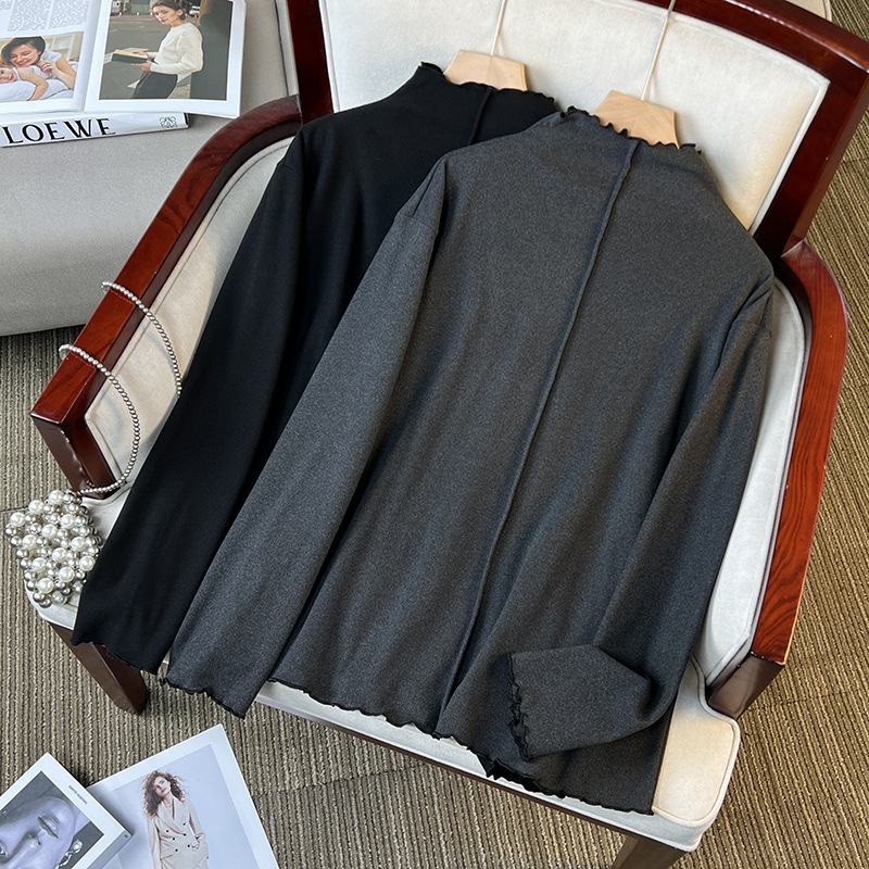 300斤大码女装高级感半高领打底