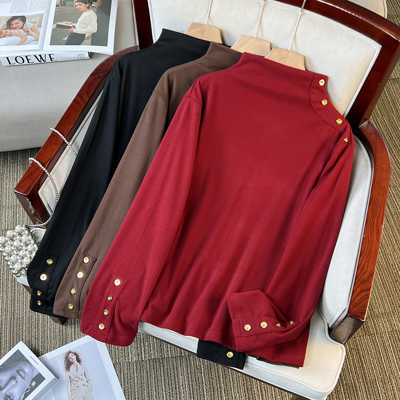 胖MM长袖加厚双面磨毛德绒打底衫