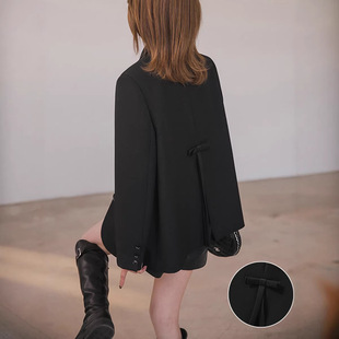 今年流行休闲西装外套女大码胖MM春秋西服后开衩蝴蝶结休闲西服女