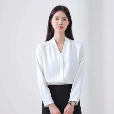 白色衬衫女夏高级感长袖设计感