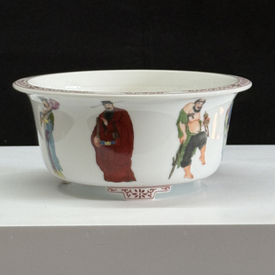 马说盆器之美 壹景造全手工手绘墨彩仿古人物八仙图花盆 附证书