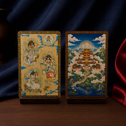 三明王汉传小卡清代水陆画人物图案双面满版印刷高清便携收藏卡