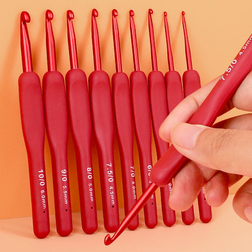 红色软柄钩针工具套装