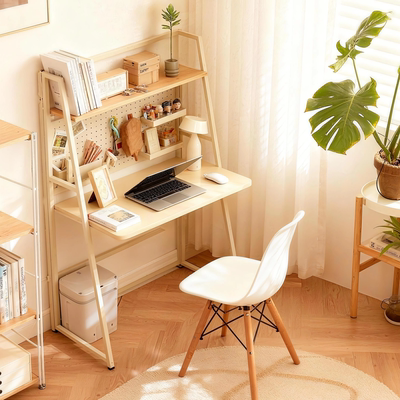 免安装折叠书桌双层洞洞板学习桌