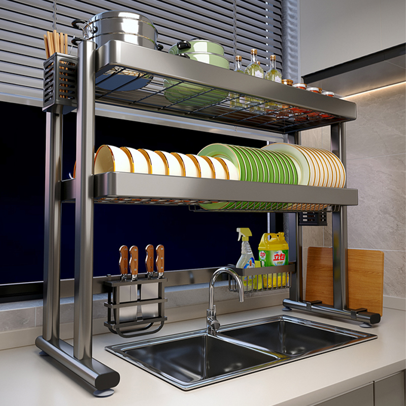 【双杆支撑稳固不晃】水槽沥水架