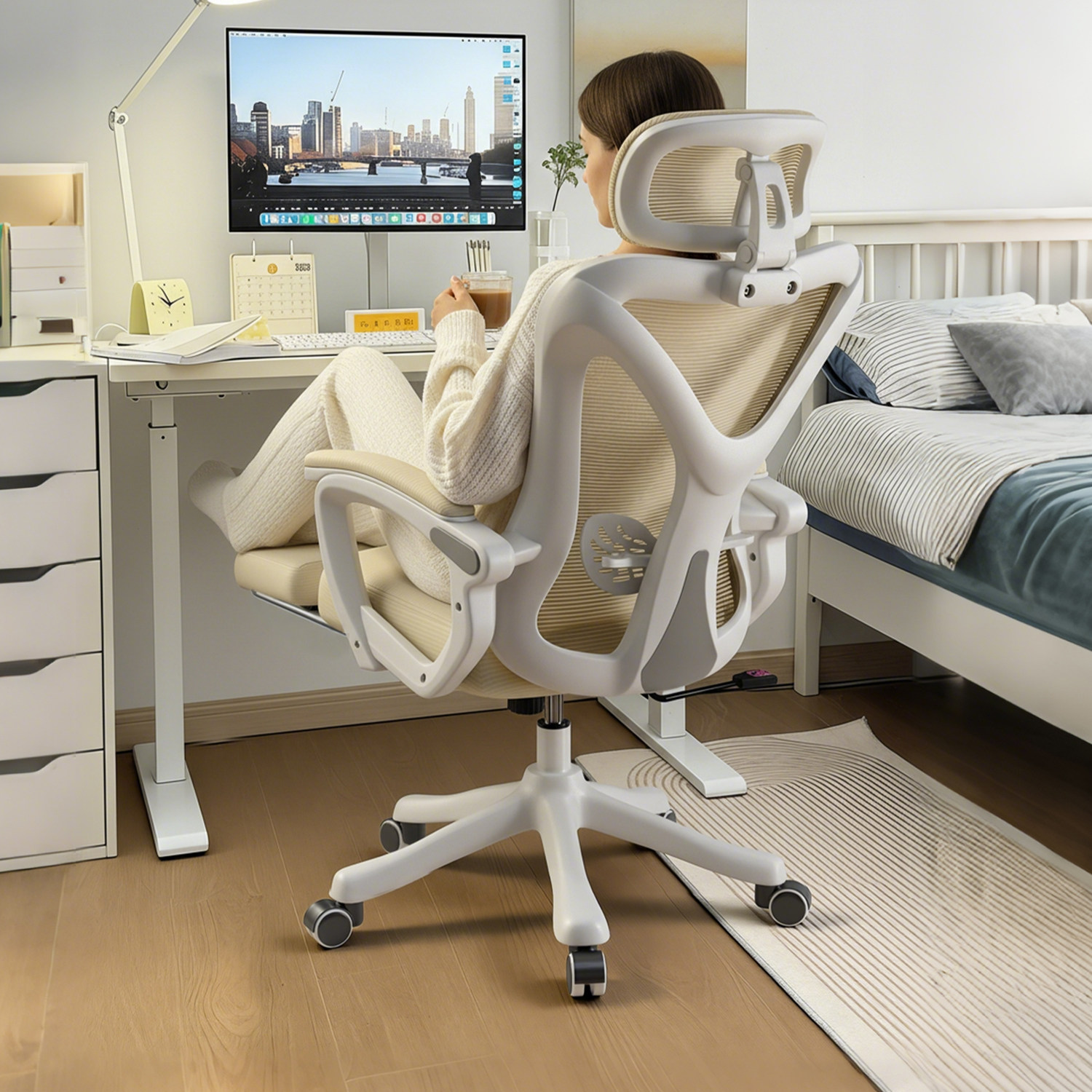 2026新款女生家用人体工学椅舒适电脑椅护腰办公椅游戏椅子电竞椅,住宅家具,电脑椅,淘宝优惠券,粉丝福利购,淘宝优惠卷