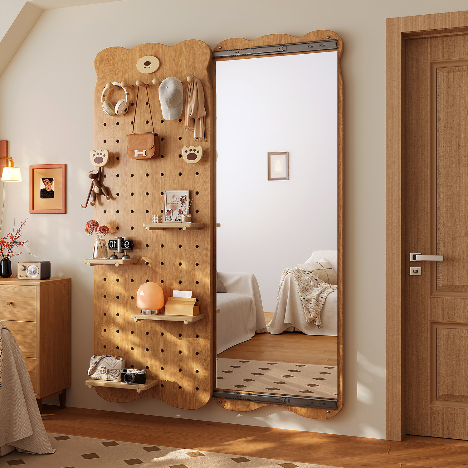 实木洞洞板定制客厅卧室壁挂隔板收纳架玄关墙面展示架墙上置物架,收纳整理,收纳洞洞板,淘宝优惠券,粉丝福利购,淘宝优惠卷