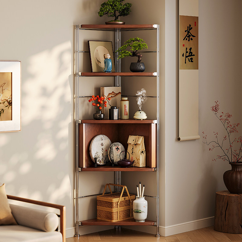 博古架茶柜转角置物架中式客厅展示架三角柜多功能中古茶具收纳架,住宅家具,多宝格/博古架,淘宝优惠券,粉丝福利购,淘宝优惠卷