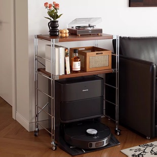 扫地机器人上方置物架落地客厅沙发边储物矮柜可移动下空收纳架子