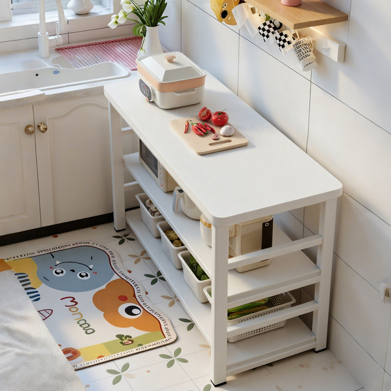 加厚30mm台面奶油风厨房置物架