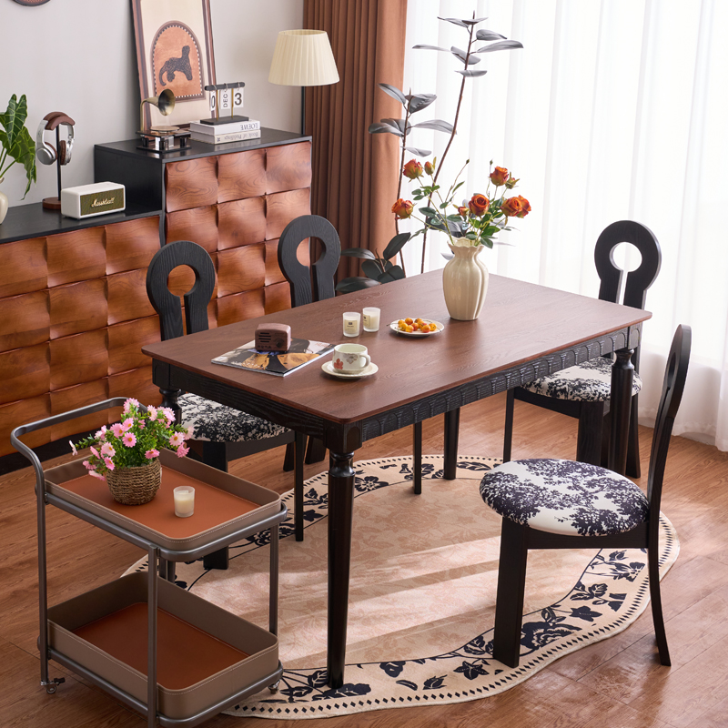 中古实木餐桌美式复古饭桌