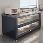 厨房置物架落地多层岩板微波炉餐边储物柜多功能靠墙碗整体橱柜子